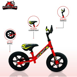 FOXGLOVE 12T GLOSSY RED BALANCE BICYCLE IN MAGWHEEL EVA TYRE FULLY ASSEMBLED 12 T Recreation Cycle(Single Speed, Red, Rigid)