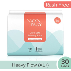 Nua Ultra Safe| 30 Heavy Flow -XL+ | SUPER SAVER PACK | Leakproof & Toxic Free Sanitary Pad(Pack of 30)