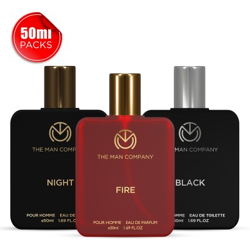 THE MAN COMPANY Premium Perfume Combo 3 x 50ml | Black, Fire & Night | Long-Lasting Fragrance Perfume  -  150 ml(For Men)