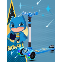 Miss & Chief Batman 3-Wheel Kids Scooter with LED Wheels & Adjustable Height(Blue)