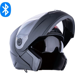 HEADFOX N2 Smart Bluetooth sba7 Calls | Music | GPS | Voice Command Dashing DV Motorbike Helmet(Black)