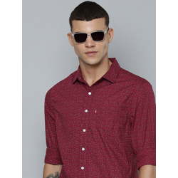 Levis Men Slim Fit Micro Checks Opaque Printed Pure Cotton Casual Shirt