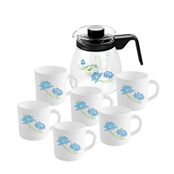 Cello Dazzle Neel Kamal Opalware Coffee Set of 7, White