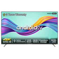 Power Guard 165 cm (65 inches) Frameless 4k Ultra HD Smart LED TV PG65F4k (Black)