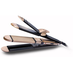 NOVA 4 in 1 NHS 804 Hair Straightener(Black, Gold)