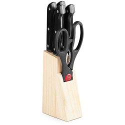 Flipkart SmartBuy 5 Pc Stainless Steel Knife Set Lavish combo Of 4 Multipurpose knife & Scissor With Wooden Stand