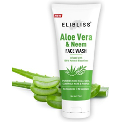 ELIBLISS Aloe Vera Neem for Acne Prone Skin, Men & Women Tan | Dirt Removal  Face Wash(75 ml)