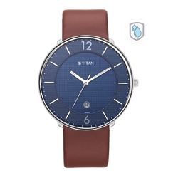 Titan Men Blue & Brown Analogue Watch