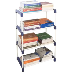 DEMARK Multipurpose Bookshelf, Bookcase Shelf Storage Organizer, Modern Book Shelf for Bedroom, Living Room and Home Office, Vintage (4 Layer)