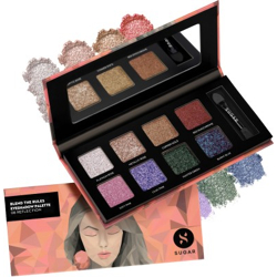 SUGAR Cosmetics Blend The Rules Eyeshadow Palette, 8 Blendable, Super-Pigmented Shades 10.4 g(08 Reflection (Galactic Glitter))