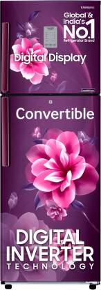SAMSUNG 236 L Frost Free Double Door 2 Star Convertible Refrigerator  with Digital Inverter and Display(Camellia Purple, RT28C3922CR/HL)