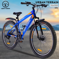 Urban Terrain by Cult Shimano Geared Cycles for Men with Dual Disc Brake MTB UT1001 27.5 T Road Cycle(21 Gear, Blue, Only Front Suspension)