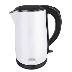 Black+Decker BXKE1703IN 2150-Watt 1.7 Liter Double Wall Protection Stainless Steel Electric Kettle | 2-year Warranty (White)