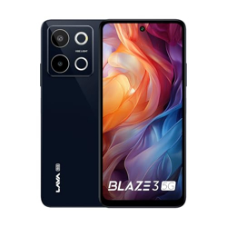 Lava Blaze 3 5G (Glass Blue 6GB RAM, 128GB Storage) | SuperFast Dimensity 6300 Processor | 90Hz Display | 50MP+2MP AI Camera with Vibe Light | 5000 mAh Battery | Glass Back | 18W Fast Charging