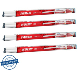 EVEREADY 10W 2ft Batten 4kV Surge Protection Lasts Upto 25000 Hours Straight Linear LED 10 W Tube Light(White, Pack of 4)