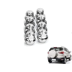 Kylo Chrome Plated Stainless Steel Anti-Rust Wheel Nut Compatible with Ford Ecosport (Pack of 8)