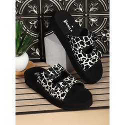 Denill Women Printed Open Toe Flats