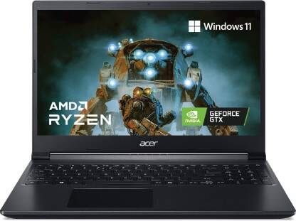Acer Aspire 7 AMD Ryzen 5 Hexa Core 5500U - (16 GB/512 GB SSD/Windows 11 Home/4 GB Graphics/NVIDIA GeForce GTX 1650) A715-42G Gaming Laptop(15.6 Inch, Black, 2.15 kg)