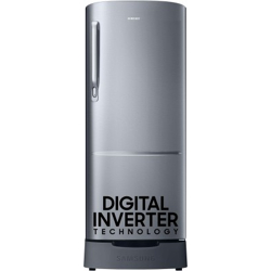 SAMSUNG 223 L Direct Cool Single Door 3 Star Refrigerator with Base Drawer  with Digital Inverter(Elegant Inox, RR24C2823S8/NL)