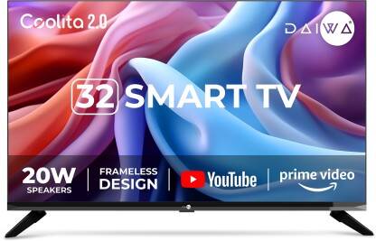 Daiwa 80 cm (32 inch) HD Ready LED Smart Linux TV 2024 Edition with YouTube, Prime Video and Eyecare Mode(D32H1COC)