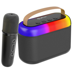 pTron Newly Launched Fusion Joy 20W Bluetooth Speaker with Wireless Karaoke Mic, 6Hrs Playtime, Vivid RGB Lights, Voice Effects, Multi-Play Modes BT5.3/TF Card/USB & Type-C Charging Port (Black)