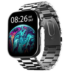 Noise ColorFit Ultra 3 Bluetooth Calling Smart Watch with Biggest 1.96  AMOLED Display, Premium Metallic Build, Functional Crown, Gesture Control with Metallic Strap (Glossy Silver: Elite Edition)