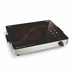 Glen Infrared Induction Stoves 2000w with 3 Preset Cooking Functions, Soft Touch Button with Crystal Glass - touch sensor control digital display SA3074IR (Black)