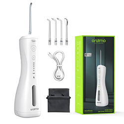 Oraimo Power Water Dental Flosser for Teeth,Smart Cordless Oral Irrigator | 220 ml Tank Capacity| 6 Modes Quickly Clean the 99% Food Residues and Plaque| With 4 Functional Jet Nozzles | IPX7 Waterproof Water Flosser