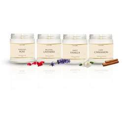 Puremazing Scented Candles | Lavender,Vanilla,Rose,Cinnamon | Fragrances Premium Home Dcor Candle(White, Black, Beige, Pack of 4)