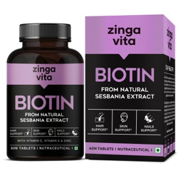 Zingavita Plant Based Biotin Tablets from Natural Sesbania Agati Leaf Extract(60 Tablets)