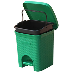 SIGNORA WARE Plastic 12 Liters Modern Lightweight Pedal Dustbin / Thrash Can Dustbins With Lid For Home Office / Non Garbage Smell / Unbreakable Single Mould / Heavy Duty (12Ltr Green)