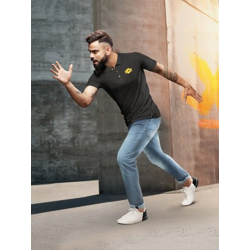 WROGN Solid Men Polo Neck Grey T-Shirt