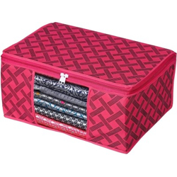 Saree Cover High-Quality Fancy Saree Cover Storage Bag For Wardrobe Organizer Garments Storage bags-Big in size checkered Printed saree covers Pack of 1(Red)