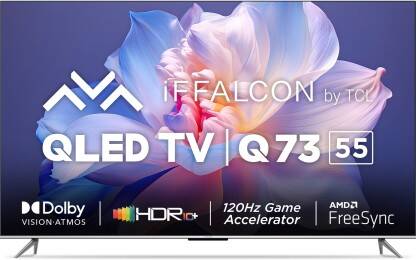 iFFALCON by TCL 139 cm (55 inch) QLED Ultra HD (4K) Smart Google TV Dolby Vision Atmos and 120 Hz Game Accelerator with Hands-Free Voice Control(iFF55Q73)
