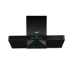 Livpure Dash 90 1450 m3/hr T-Shape ||Filterless Auto-clean Chimney With Digital Display || 10 Year Warranty On Motor (2 Year Comprehensive), (Touch and Gesture Control, Black)