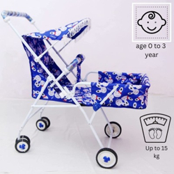 BONDAD HUB PRAM 0 TO 3 YEARS BABY GIRL/BOY Stroller(No Recline position, Blue)