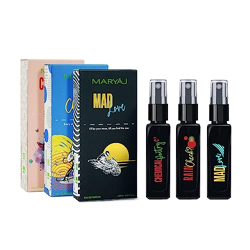 Maryaj Chemical Poetry EDP and Rain Check? EDP and Mad Love EDP (Pack of 3, Each 8ML) Long Lasting Scent Spray Gift For Men and Women