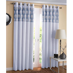 IVAZA Polyester Solid Curtains for Windows Bedroom, Living Room, Set of 1 Curtains with Stainless Steel Rings (Windows 5 feet x 4 feet) Grey