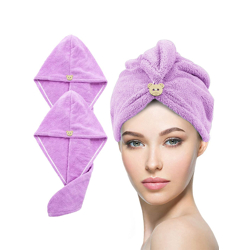 Story@home Purple 2 Pieces Microfiber 400 GSM Hair Wrap Towel