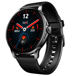 boAt Lunar Oasis w/ 1.43  (3.6 cm) AMOLED Display, Turn-by-Turn Navigation, Dynamic User Interface, QR Tray, Watch Face Studio, BT Calling, Emergency SOS Smart Watch for Men &Women(Active Black)