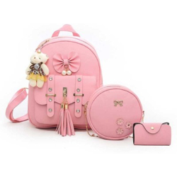 INAXA Stylish Cute Mini 3PCS Combo Set For Girls 5 L Backpack(Pink)