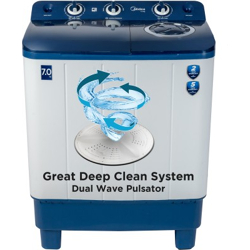 Midea 7 kg Semi Automatic Top Load Washing Machine Blue, White(MWMSA070PCH(BW))