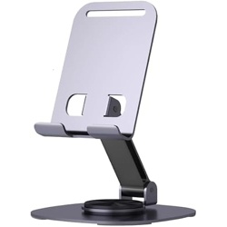 SOOPII 360Rotating Phone Holder for Desk, Portable & Foldable Cell Phone Stand for Office & Kitchen, Adjustable Tablet Stand for All Mobile Phones (DM-45)