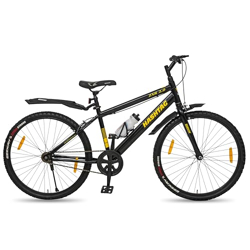 Geekay ZXR 2.0 26T Single Speed Hybrid Cycle for Men with 17 Inch Steel Frame for Unisex Adult| Ideal Rider Height 5 Ft 2 inch & Above | Ideal Age 10+ Years - Black