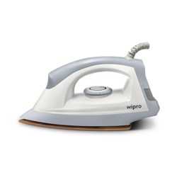 Wipro GD207Automatic Electric Dry Iron 1200 Watt With Large LED Indicator | Large Soleplate|Anti Bacterial German Weilburger Double Coated Soleplate | Quick Heat Up - 1200 Watts, Aluminium