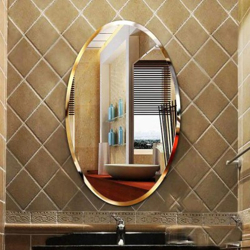 windowera Oval Beveled Mirror 12 x 18 inch Bathroom Mirror(Oval)