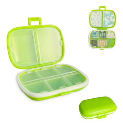 GLUN Portable Empty Medicine First Aid Plastic Pouch Small Size, Mini Travel Medicine Pouch Waterproof Seal Handy Pills Pocket for Travels Green Colour