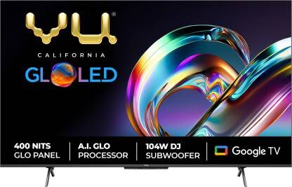 Vu GloLED 139 cm (55 inch) Ultra HD (4K) LED Smart Google TV with DJ Subwoofer 104W(55GloLED)