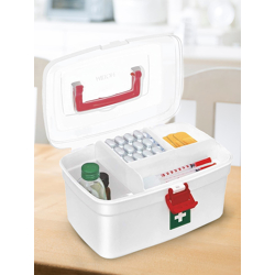 Milton White Emergency Portal Medicine Storage Box With Detachable Tray