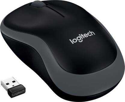 Logitech B175 / Optical Tracking, 12-Months Battery Life, Ambidextrous Wireless Optical Mouse(2.4GHz Wireless, Black)